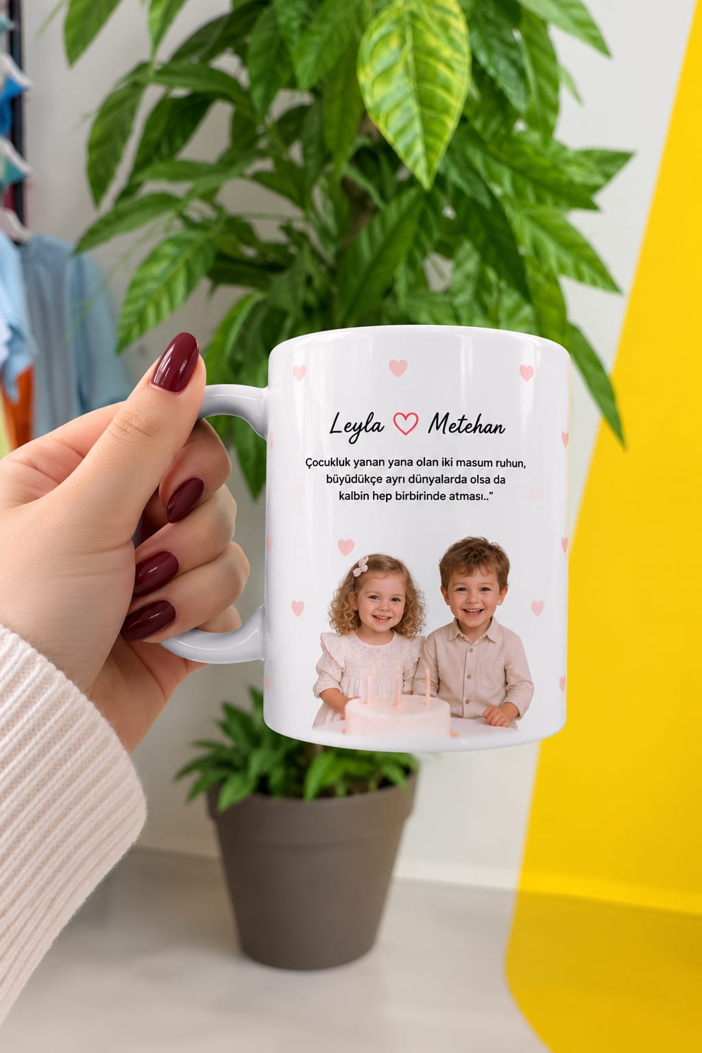 Kişiye Özel Sevgili Temalı Polaroid Baskılı Kupa Bardak