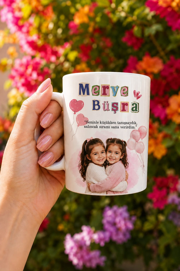 Kişiye Özel Arkadaş Temalı İsimli Kupa Bardak