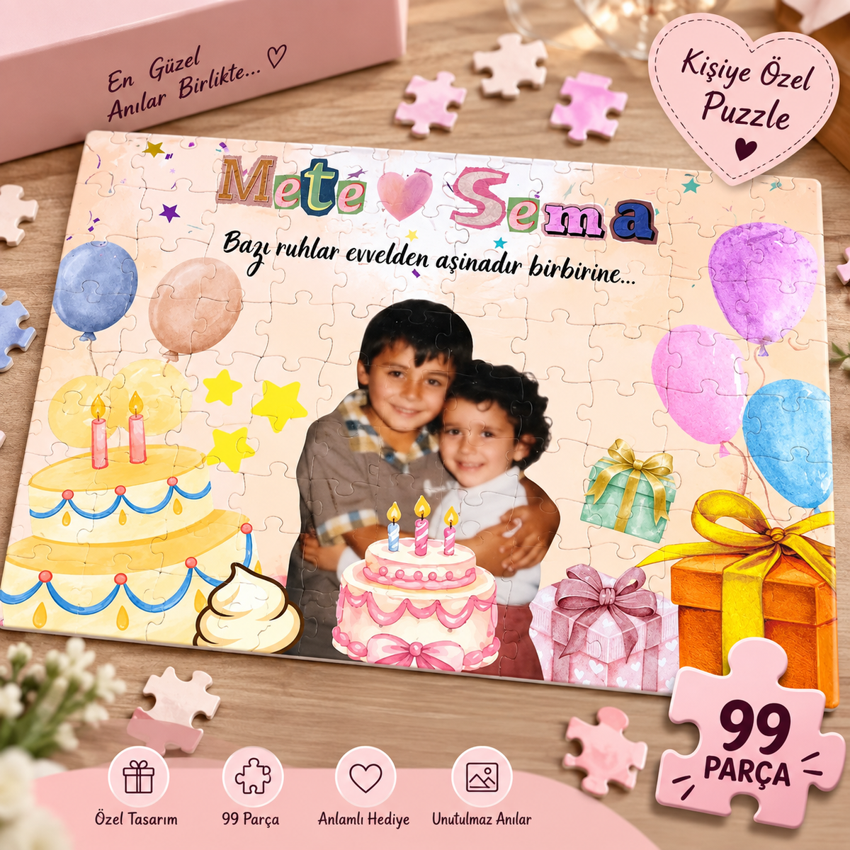 Kişiye Özel İsimli Baskılı Puzzle (99 Parça)