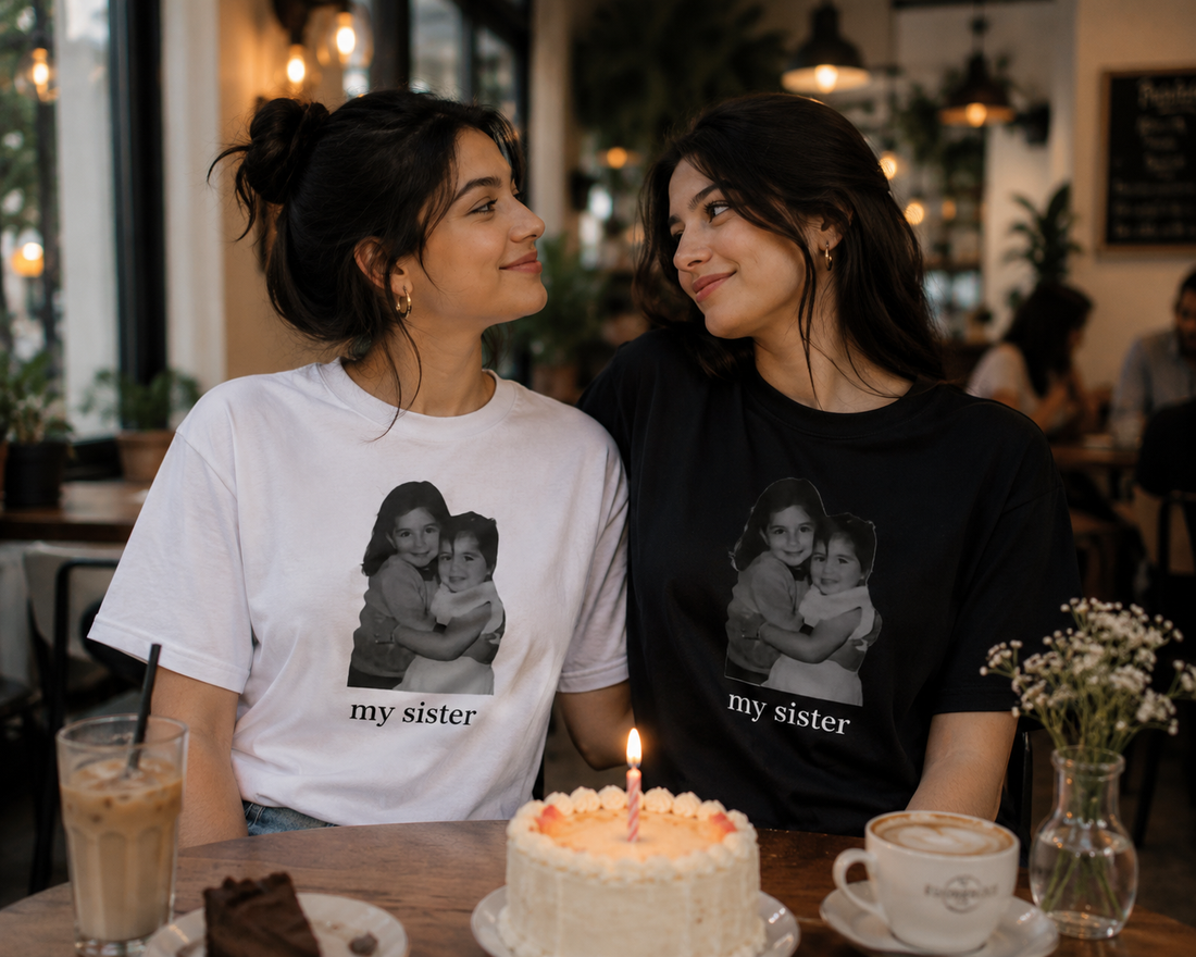 Kişiye Özel Polaroid Baskılı Çift Tişörtü