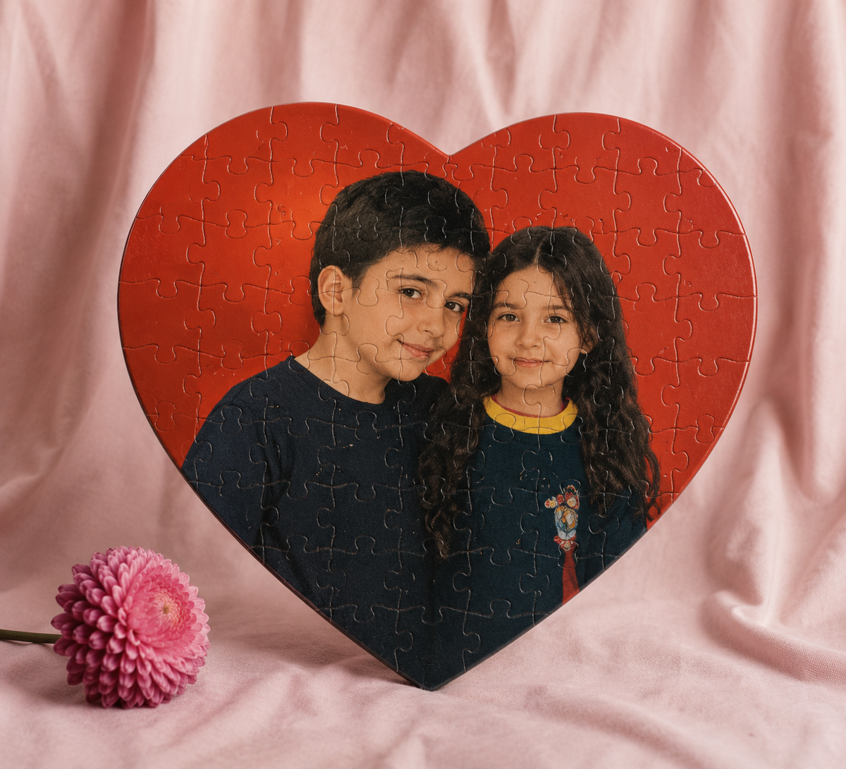 Kişiye Özel Kalp Desenli Puzzle