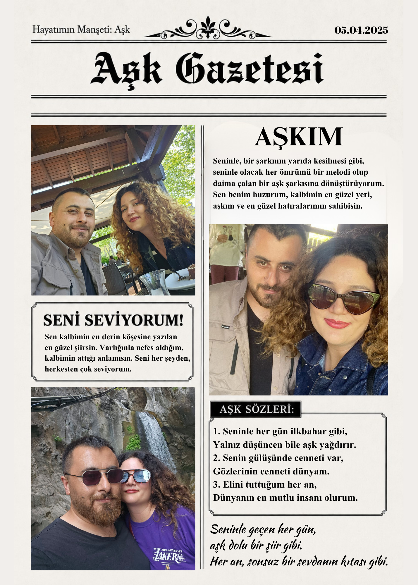 Kişiye Özel Aşk Gazetesi