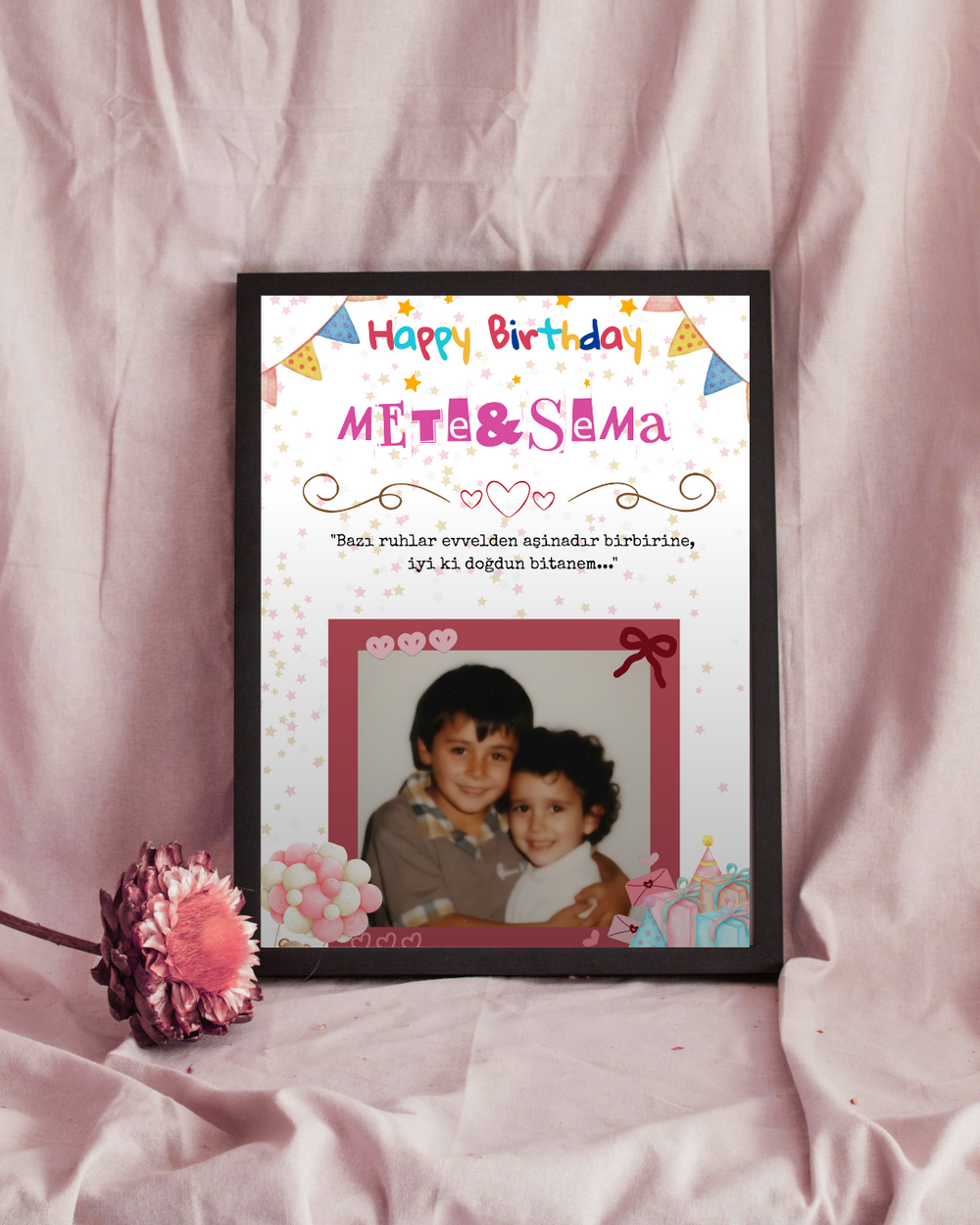 Kişiye Özel Happy Birthday Temalı Doğum Günü Tablosu